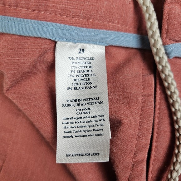 Faherty All Day Shorts Mens 29 Hybrid Pink Peach Heathered Stretch Drawstring - Picture 3 of 9